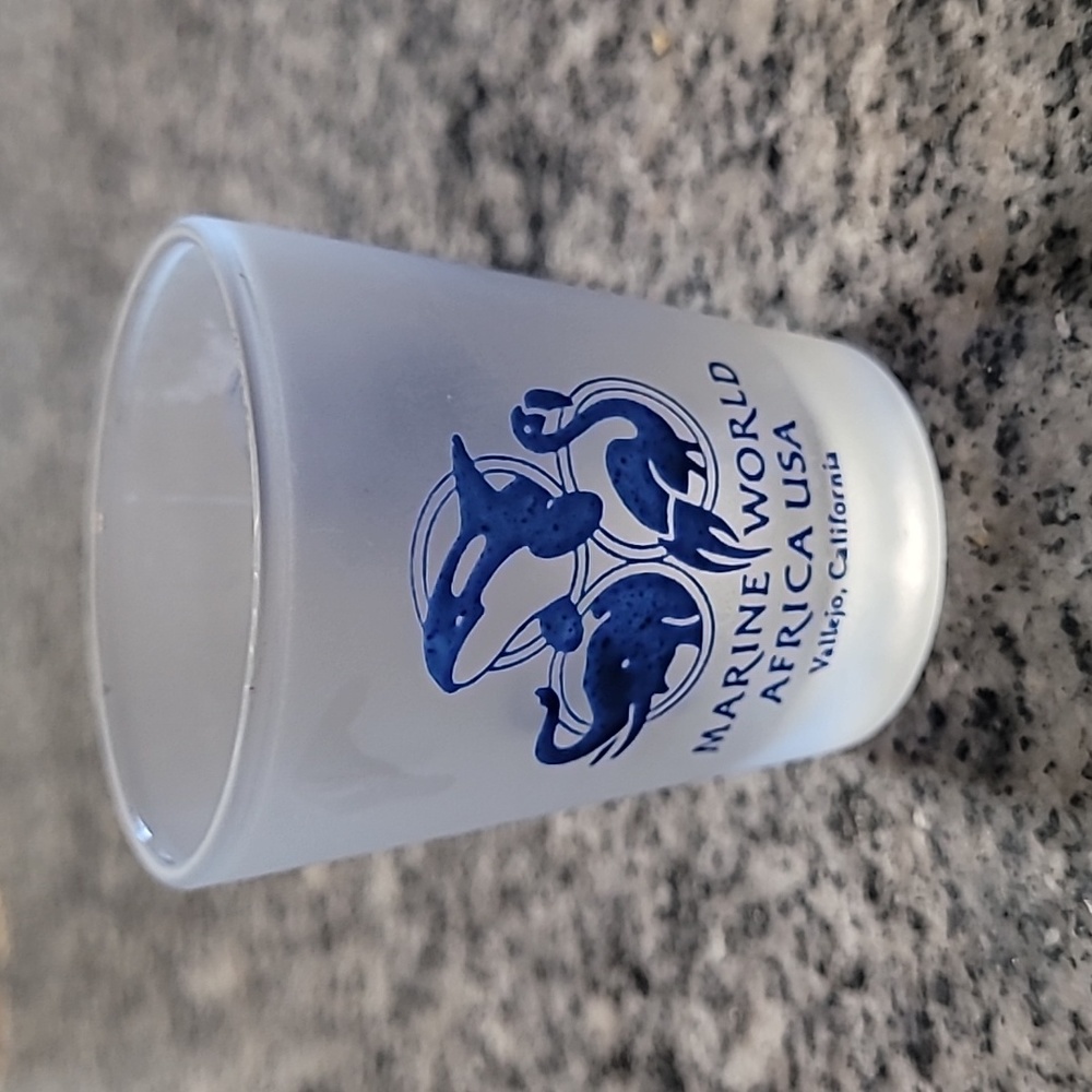 Vintage Marine World Africa USA shot glass Vallejo, California EUC